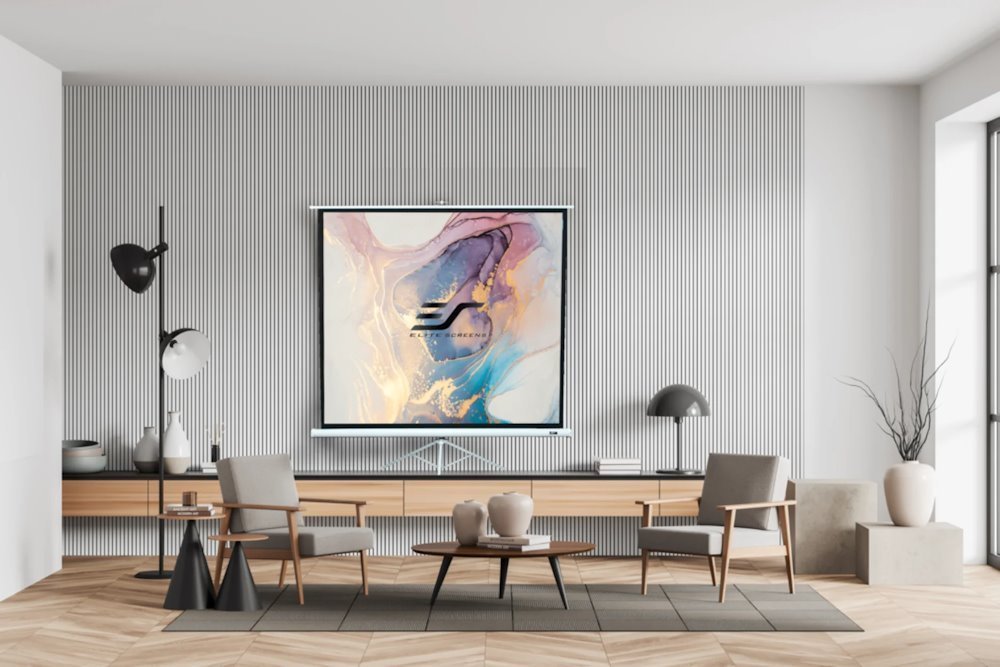 ELITE SCREENS plátno mobilní trojnožka 136" (345,4cm)/ 1:1/ 243,8×243,8cm/ gain 1.1/ case bílý