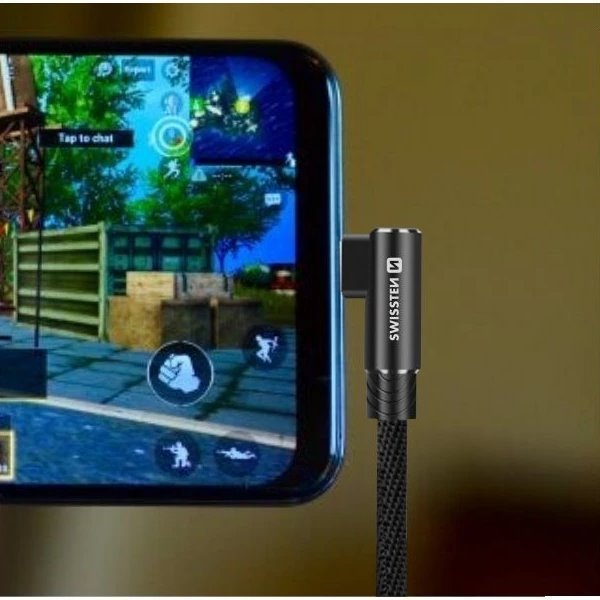 Swissten textilní datový kabel arcade usb / micro usb 1,2 m černý
