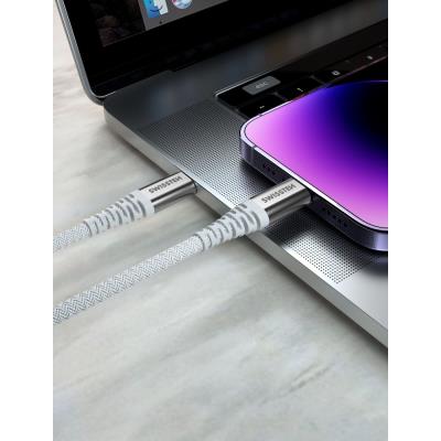 Swissten datový kabel kevlar usb-c / usb-c 1,5 m bílý