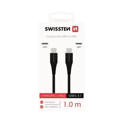Swissten nabíjecí kabel usb-c / usb-c 1,0 m černý