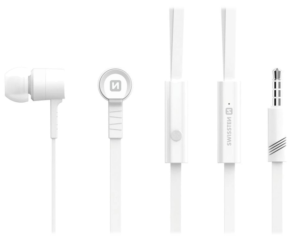 Swissten sluchátka earbuds rainbow ys-d2 bílá (eco balení)
