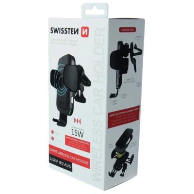 Swissten smart držák do ventilace auta s bezdrátovým nabíjením 15ws-grip w2-av5