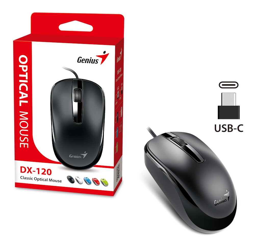 GENIUS DX-120/ drátová/ 1200 dpi/ USB-C/ černá