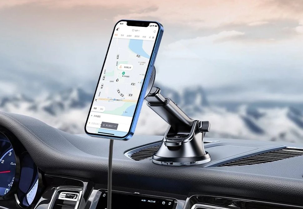 Swissten magnetický držák do auta s bezdrátovým nabíjením 15w dashboard (kompatibilní s magsafe)