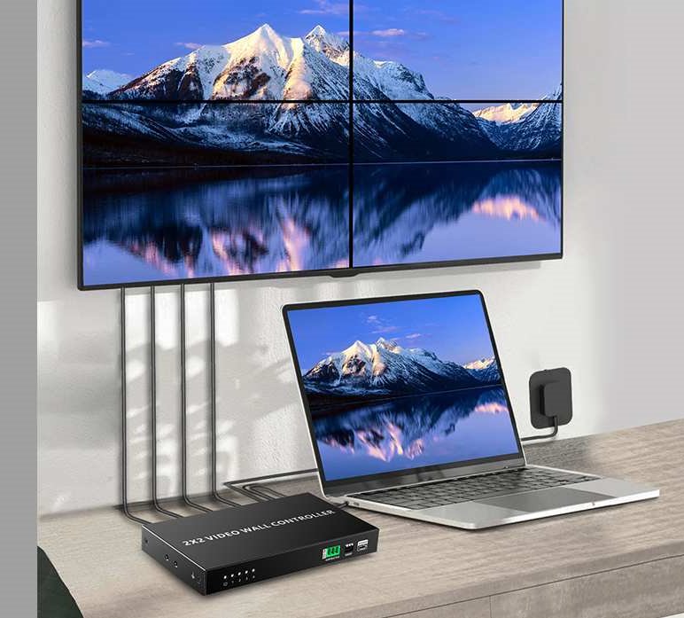 PremiumCord HDMI 1 vstup - 4 monitory, Video Wall controller, 8 zobrazovacích módů