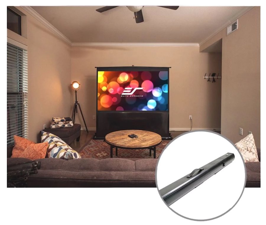 ELITE SCREENS plátno teleskopické od podlahy vzhůru 100" (254cm)/ 16:9/ 124,5×221,5cm/ gain 1.1/ case černý