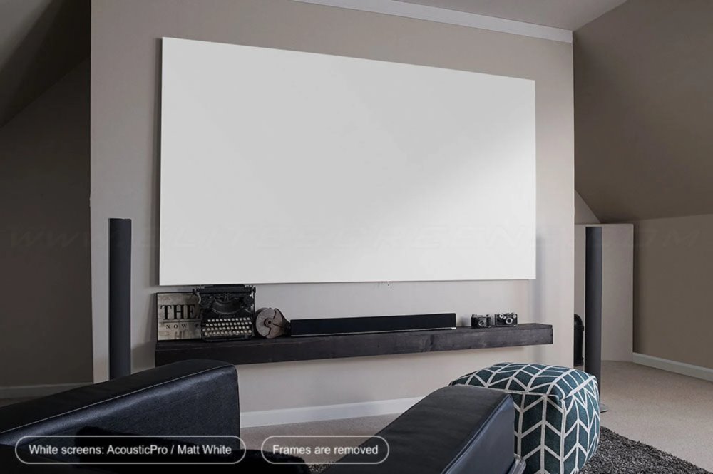 ELITE SCREENS plátno v pevném rámu 120" (304,8cm)/ 16:9/ 147,8×264cm/ gain 1.1/ CineWhite/ bezrámové