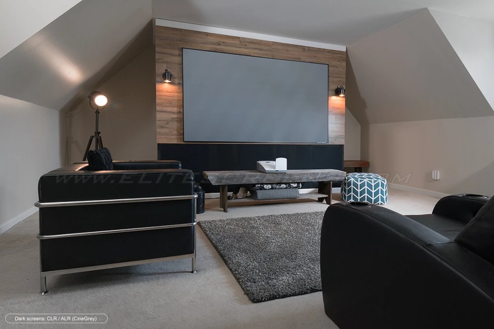 ELITE SCREENS plátno v pevném rámu 100" (254cm)/ 16:9/ 124,5×221,4cm/ gain 1.2/ CineGrey 3D/ bezrámové