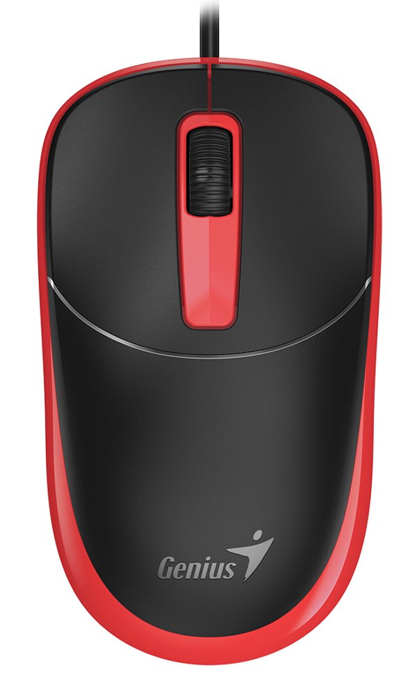 GENIUS DX-123 Sunshine Red/ drátová/ 1200 dpi/ USB/ černočervená