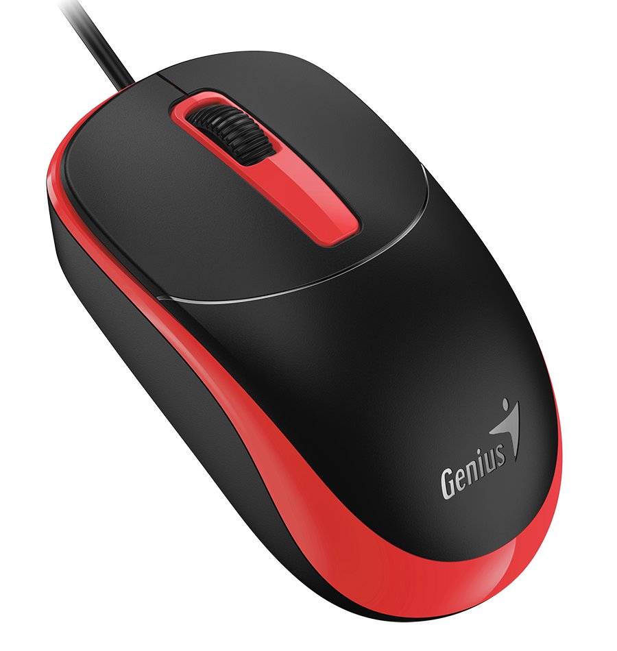 GENIUS DX-123 Sunshine Red/ drátová/ 1200 dpi/ USB/ černočervená