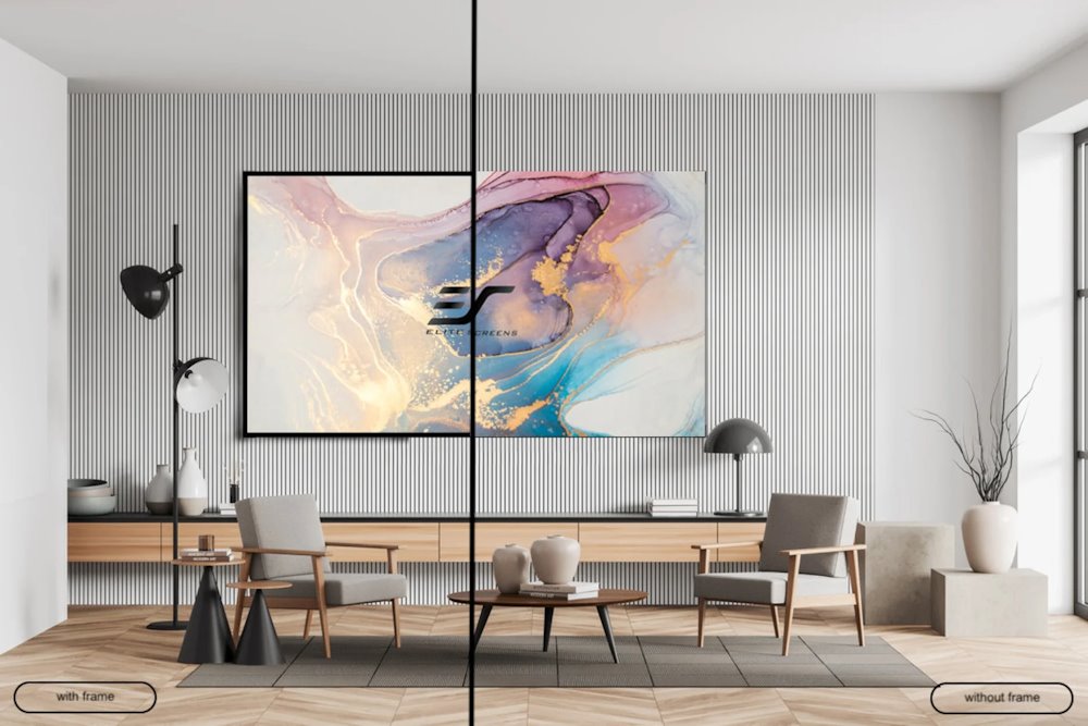 ELITE SCREENS plátno v pevném rámu 135" (342,9cm)/ 16:9/ 168,1×298,9cm/ gain 1,0/ AcousticPro UHD/ bezrámové