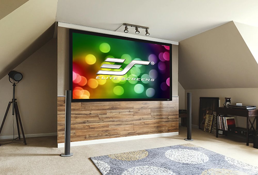 ELITE SCREENS plátno v pevném rámu 92" (233,7cm)/ 16:9/ 114,5×203,7cm/ gain 1.1/ rám černý 6cm