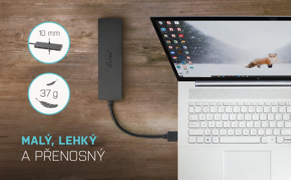 i-tec USB HUB ADVANCE/ 4 porty/ USB 3.0/ pasivní/ slim/ černý