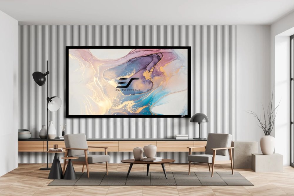ELITE SCREENS plátno v pevném rámu 120" (304,8cm)/ 16:9/ 149,4×265,7cm/ gain 1.1/ rám černý 6cm