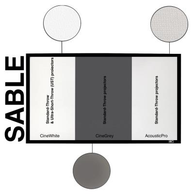 ELITE SCREENS plátno v pevném rámu 100" (254cm)/ 16:9/ 124,5×221,4cm/ gain 1.1/ rám černý 6cm