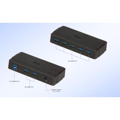 i-tec USB HUB Charging/ 7 portů/ 2 nabíjecí port/ USB 3.0/ napájecí adaptér/ černý