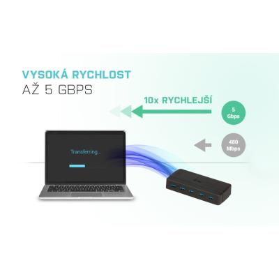 i-tec USB HUB Charging/ 7 portů/ 2 nabíjecí port/ USB 3.0/ napájecí adaptér/ černý