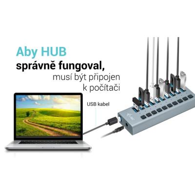 i-tec USB 3.0 nabíjecí HUB 10 Port + napájecí adaptér 48 W