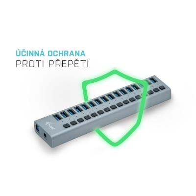 i-tec USB 3.0 nabíjecí HUB 16 Port + napájecí adaptér 90 W