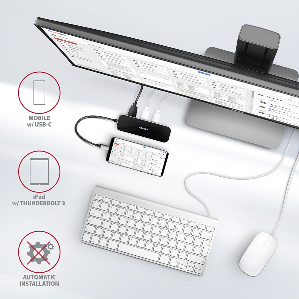 AXAGON hub USB-C / HMC-6GL / USB 3.2 Gen1 / 3x USB-A / HDMI / GLAN / 60W PD / 0,2m