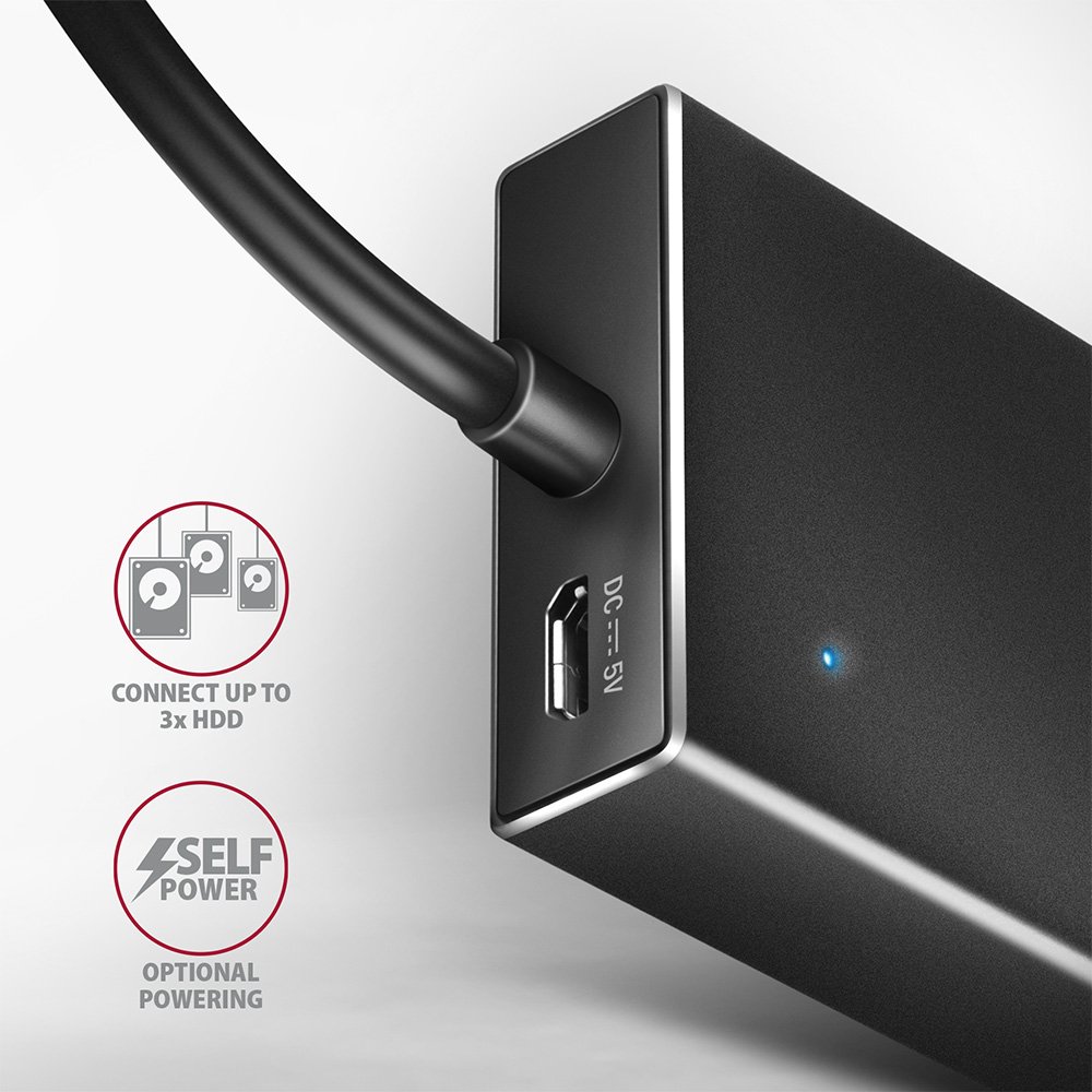 AXAGON hub USB-A / HUE-F7A / USB 3.2 Gen1 / 7x USB-A / hliníkové tělo / 1m