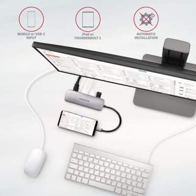 AXAGON hub USB-C 5v1 / HMC-HCR3A / USB 3.2 Gen1 / 3x USB-A / HDMI / MicroSD/SD / kovové tělo / 0,2m