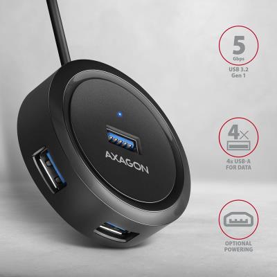 AXAGON hub USB-C / HUE-P1C / USB 3.2 Gen1 / 4x USB-A / 0,3m