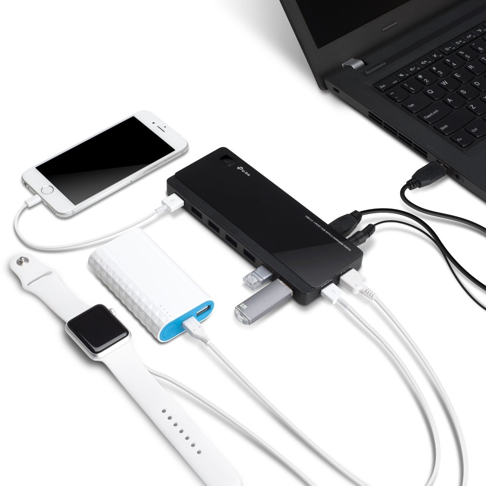 TP-Link UH720 Rozbočovač se 7 porty USB 3.0, s 2 porty pro nabíjení (2.4A max)
