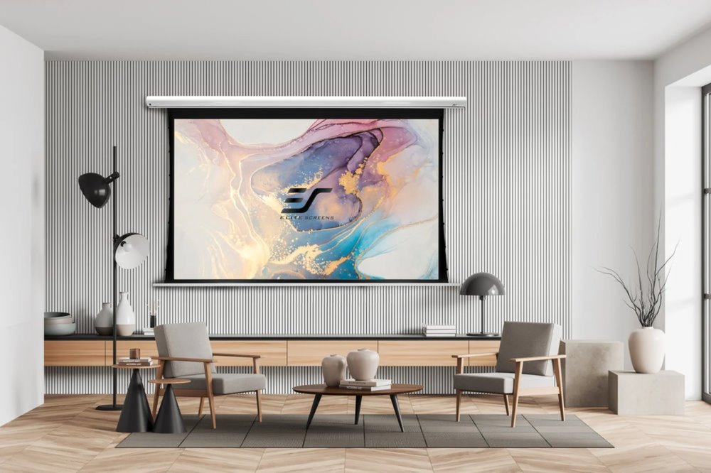 ELITE SCREENS plátno elektrické motorové 120" (305cm)/ 16:9/149,6×265,7cm/ hliníkový case bílý/10" drop/MaxWhite FG