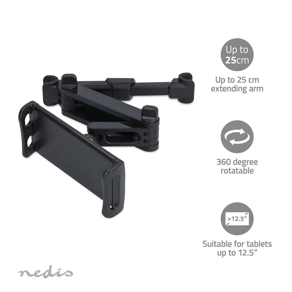 NEDIS držák tabletu do auta/ maximální velikost 12.5 "/ nastavitelný/ černý