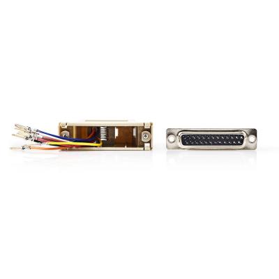 NEDIS serial adaptér/ zásuvka D-SUB 25-Pin - zásuvka RJ45/ poniklovaný/ slonovinová kost/ blistr