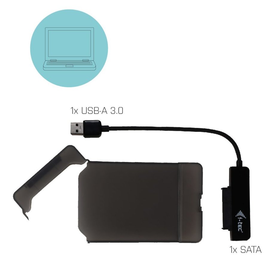 i-tec externí box pro HDD ADVANCE MySafe Easy/ 2,5" SATA/ SSD/ USB 3.0/ černý