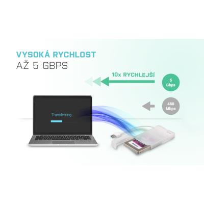 i-tec externí box pro HDD ADVANCE MySafe Easy/ 2,5" SATA/ SSD/ USB 3.0/ bílý