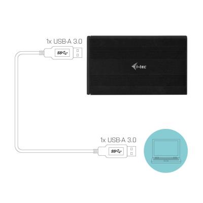 i-tec externí box pro HDD ADVANCE MySafe AluBasic/ 2,5" SATA/ SSD/ USB 3.0/ černý