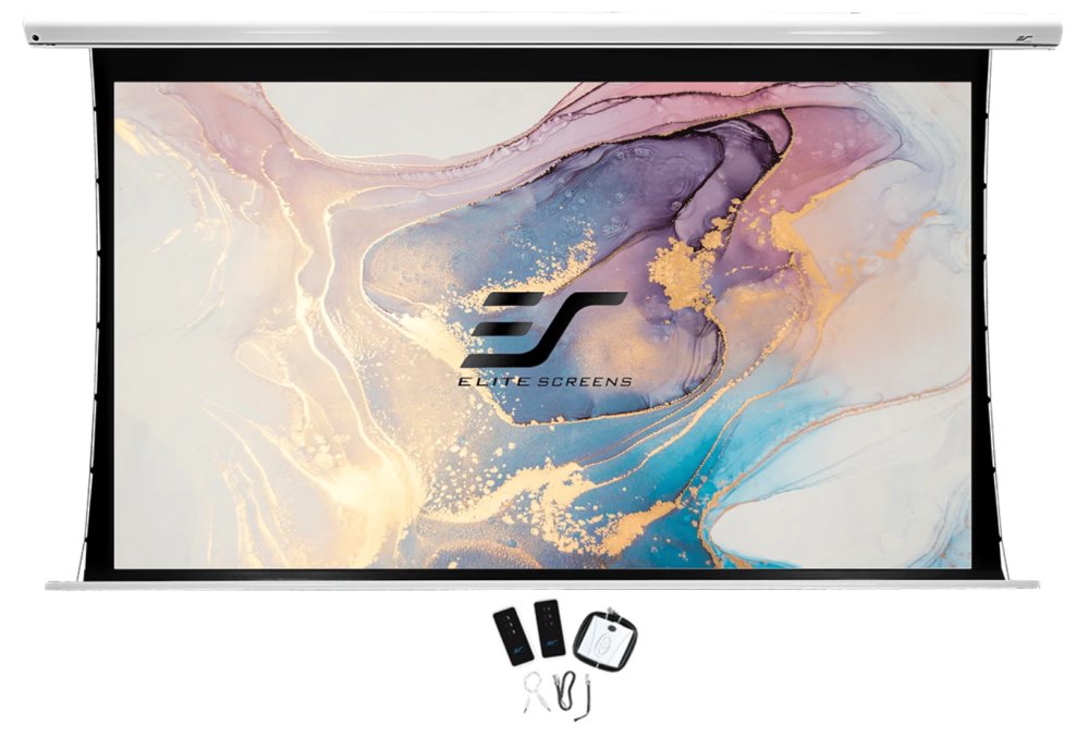ELITE SCREENS plátno elektrické motorové 110" (279,4cm)/ 16:9/ 137×243,5cm/ hliníkový case bílý/ 24" drop/ Acoustic 4K