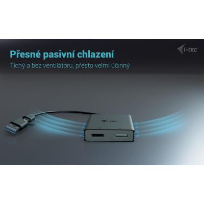 i-tec USB-A/USB-C Dual 4K DP video adaptér