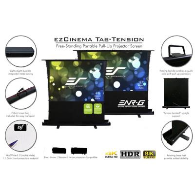ELITE SCREENS plátno teleskopické od podlahy vzhůru 92" (233,7cm)/ 16:9/ 114,6×203,7cm/ gain 1.1/ case černý