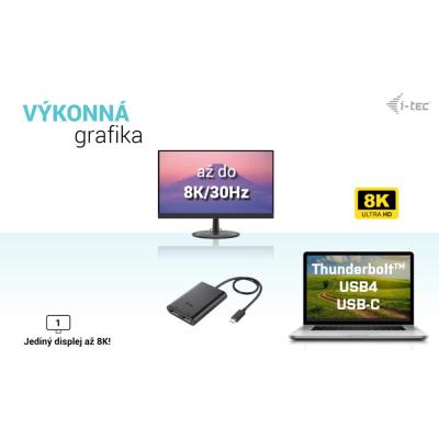 i-tec USB-C Dual 4K/60Hz (single 8K/30Hz) Display Port video adaptér