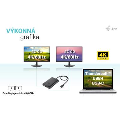 i-tec USB-C Dual 4K/60Hz (single 8K/30Hz) Display Port video adaptér