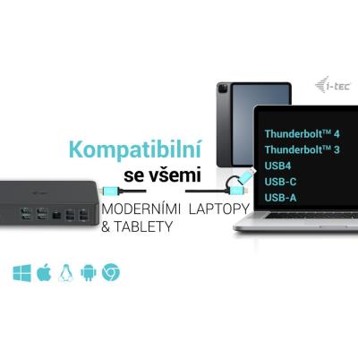 i-tec dokovací stanice Gen2 Thunderbolt 3/ 4K Dual display/ 4x USB 3.0/ 2x USB-C/ 2x DP/ 2x HDMI/ LAN/ PD 100