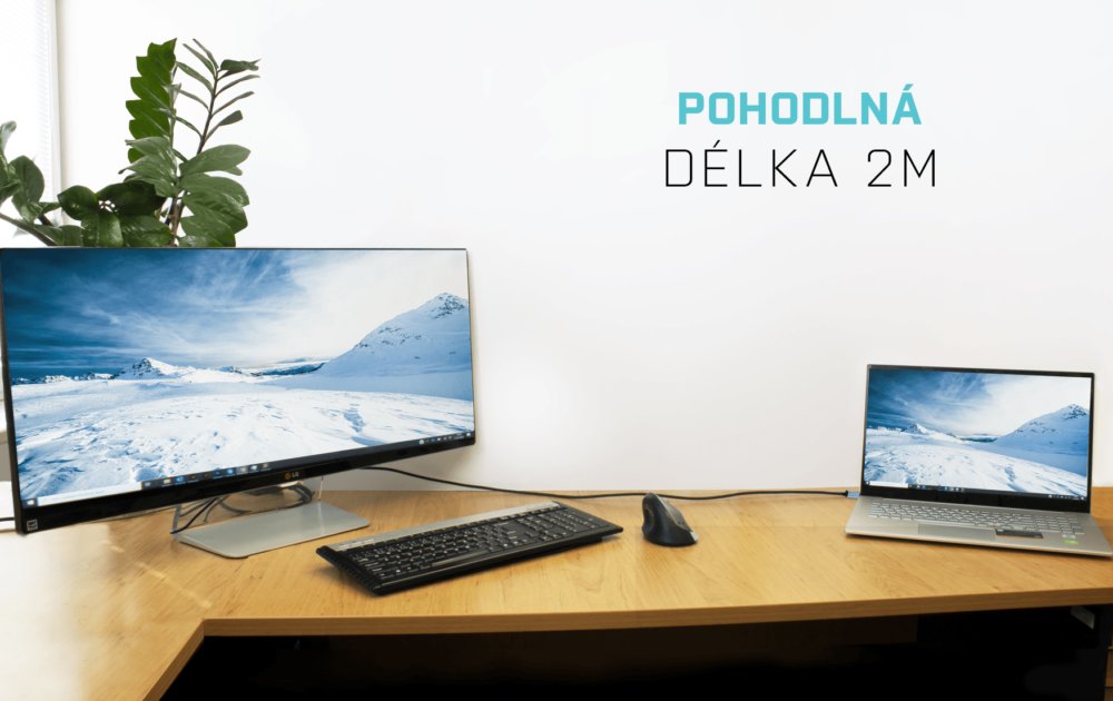 i-tec propojovací kabel USB-C na DisplayPort 4K / 60 Hz 2m