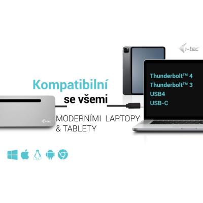 i-tec dokovací stanice USB-C Metal Ergonomic 4K/ 3x Display/ Power Delivery 100W + univerzální nabíječka 100W