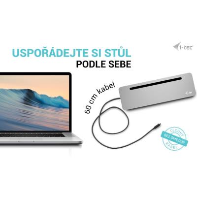 i-tec dokovací stanice USB-C Metal Ergonomic 4K/ 3x Display/ Power Delivery 100W + univerzální nabíječka 100W