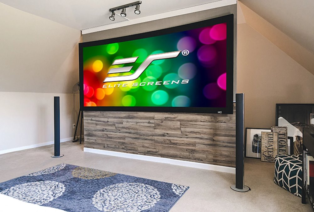ELITE SCREENS plátno v pevném rámu prohnuté 150" (381cm)/ 16:9/ 186,8×332,1cm/ gain 1.1/ CineWhite/ rám 9cm