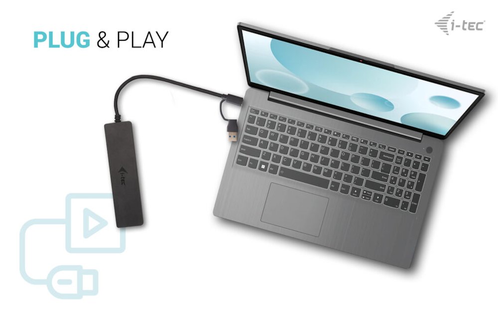 i-tec USB-A/USB-C Metal HUB 2x USB 3.1 + 2x USB-C