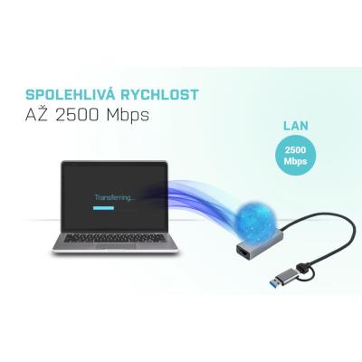 i-tec USB 3.1 Type C Metal 2.5Gbps Ethernet adaptér