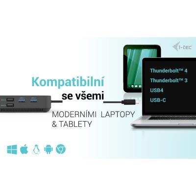 i-tec dokovací stanice/ 2x USB-C/ 2x USB 2.0/ 3x USB 3.0/ HDMI/ 2x DP/ LAN/ Power Delivery 100 W + univ. nabíječka 100 W