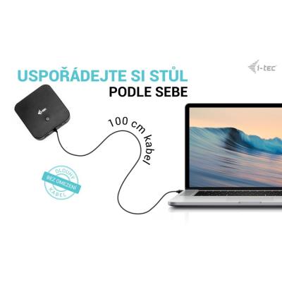i-tec dokovací stanice/ 2x USB-C/ 2x USB 2.0/ 3x USB 3.0/ HDMI/ 2x DP/ LAN/ Power Delivery 100 W + univ. nabíječka 100 W