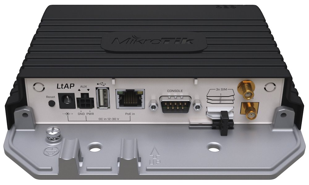 MikroTik LtAP LR8G LTE6 kit, Wi-Fi 2,4 GHz b/g/n, 3/4G (LTE), 2,5 dBi, 3x SIM slot, GPS, LoRa, LAN, L4