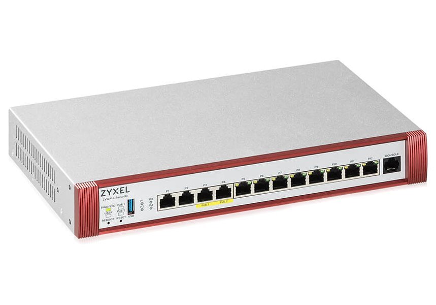 Zyxel USG FLEX 500H Series, 2*2.5G, 2*2.5G (PoE+) & 8 Gigabit user-definable ports, 1*USB with 1 YR Gold Security Pack